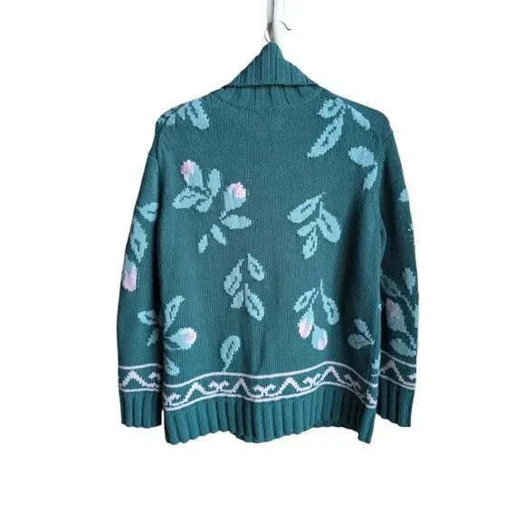 Tuckernuck Dahlia sweater size S cashmere blend floral turtleneck NEW - Picture 3 of 7